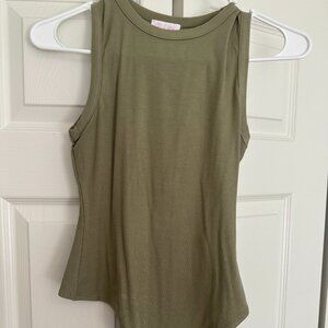 Pink Lily Sage Green Ribbed Body Suit